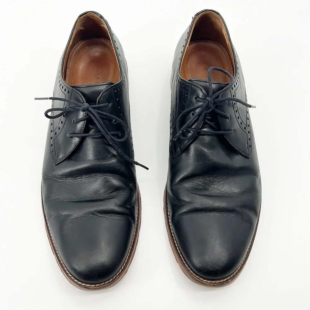Johnston & Murphy Leather Conard Cap Toe Oxfords Black size 9.5